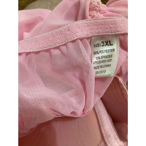 Pink Plus Size Lace Babydoll - Picture 6 of 9